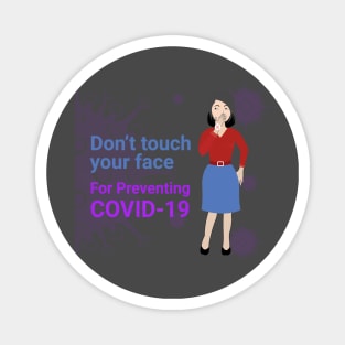 Don't touch your face For preventing COVID-19 Magnet